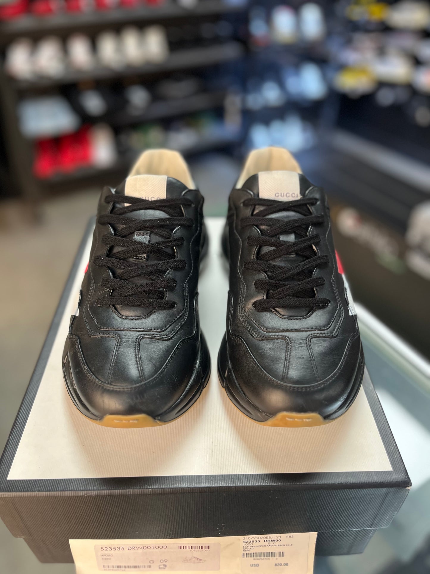 Gucci Rython “Web Print” Size 10-10.5 Mens