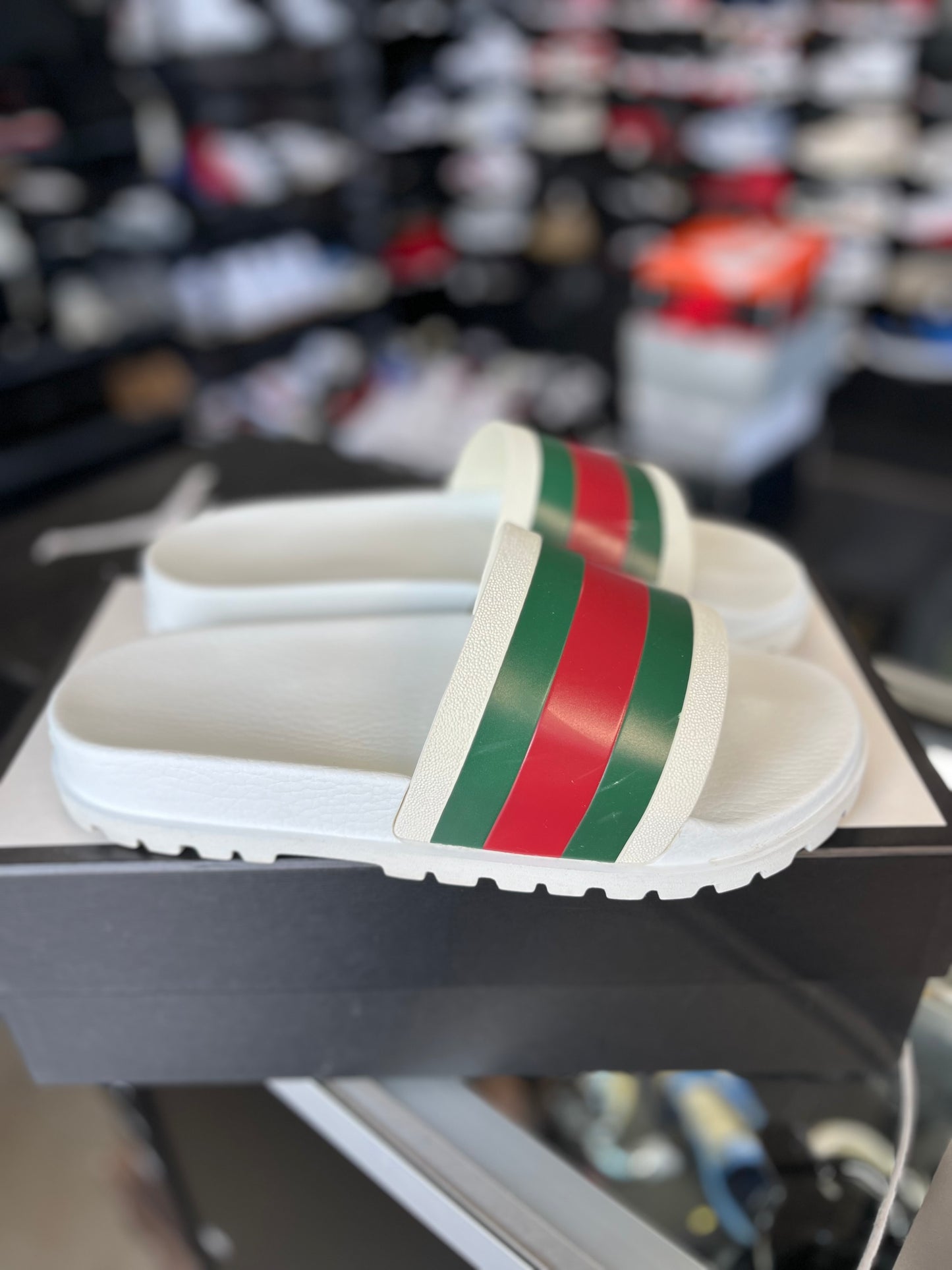 Gucci Web Slide Sandal “White” Size 11