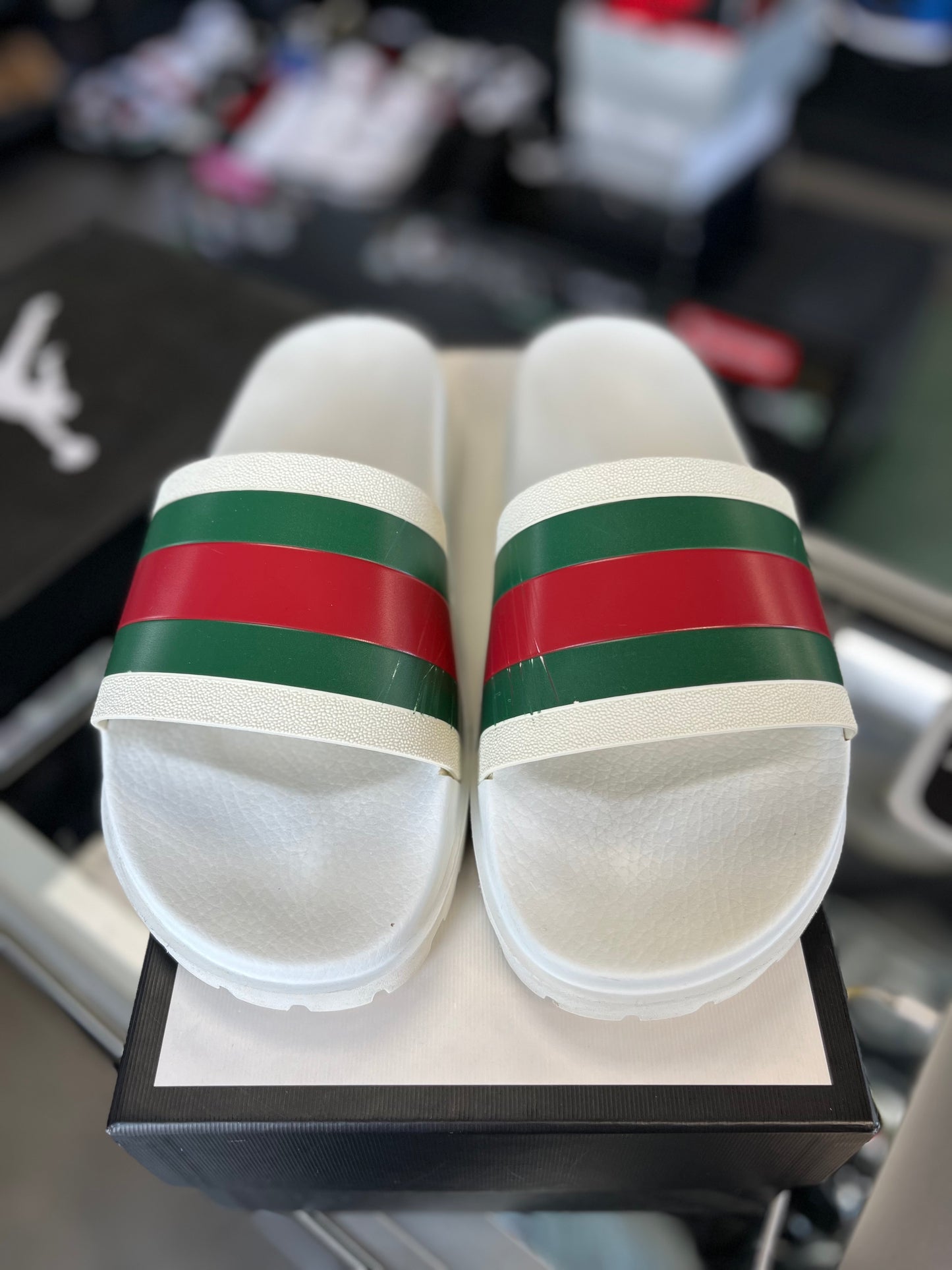 Gucci Web Slide Sandal “White” Size 11