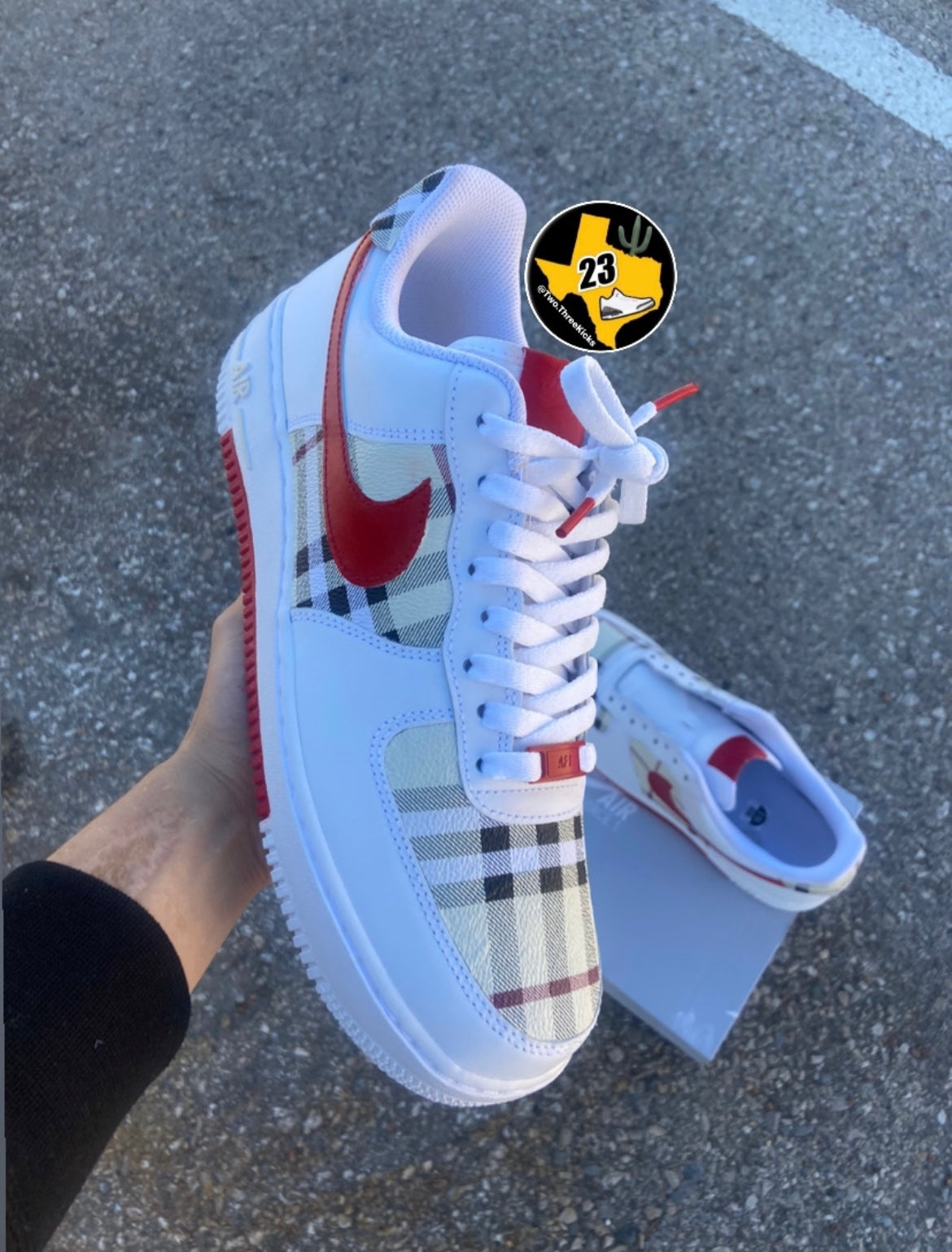 Custom Air Force 1 “White Burberry”