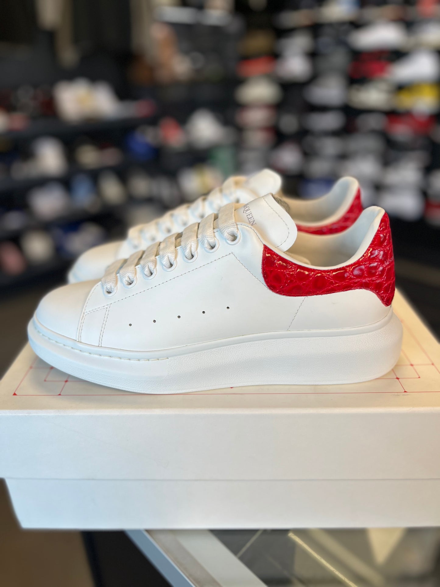 Alexander McQueen “White/Red Snakeskin” Size 42EU