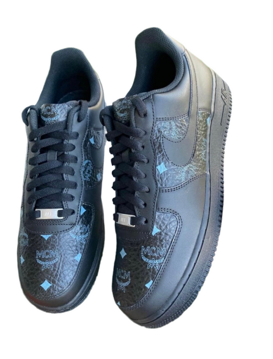 Custom Air Force 1 “Black/Black MCM”