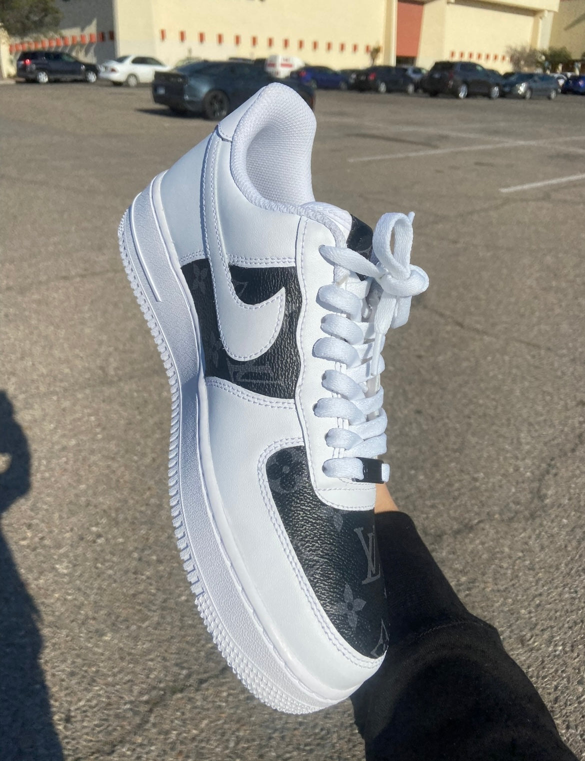 Custom Air Force 1 “Black/Grey LV”