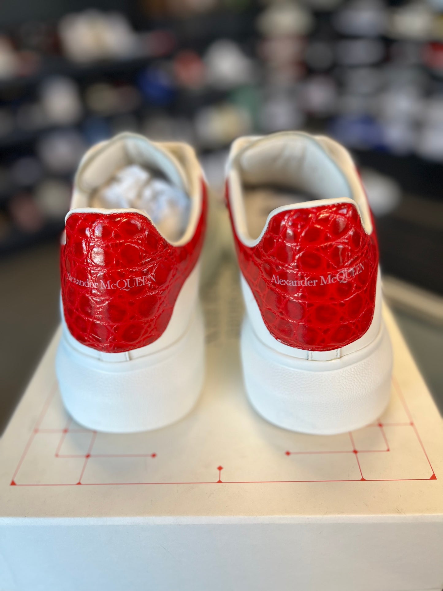 Alexander McQueen “White/Red Snakeskin” Size 42EU