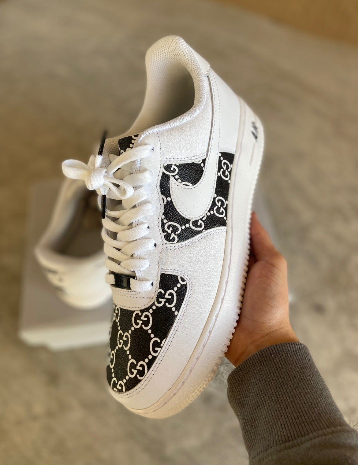 Custom Air Force 1 “White/Black Gucci”