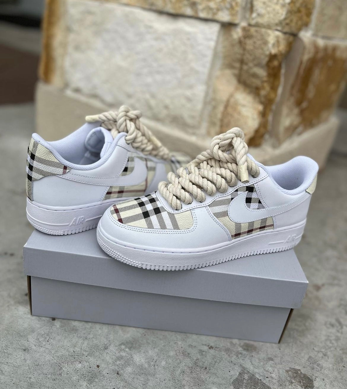 Custom Air Force “Burberry Rope Laced”