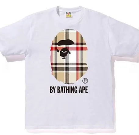 BAPE A Bathing Ape Check by Bathing Tee “White”