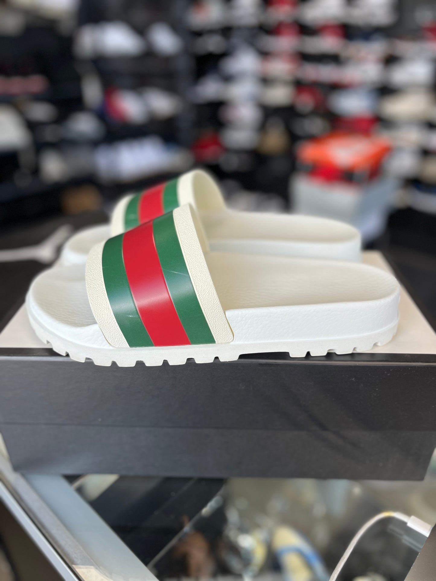 Gucci Web Slide Sandal “White” Size 11