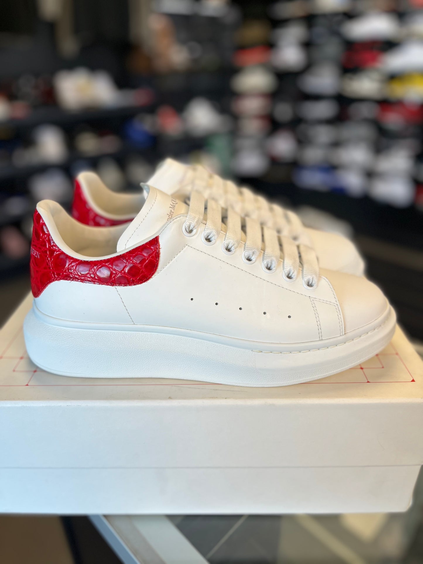 Alexander McQueen “White/Red Snakeskin” Size 42EU