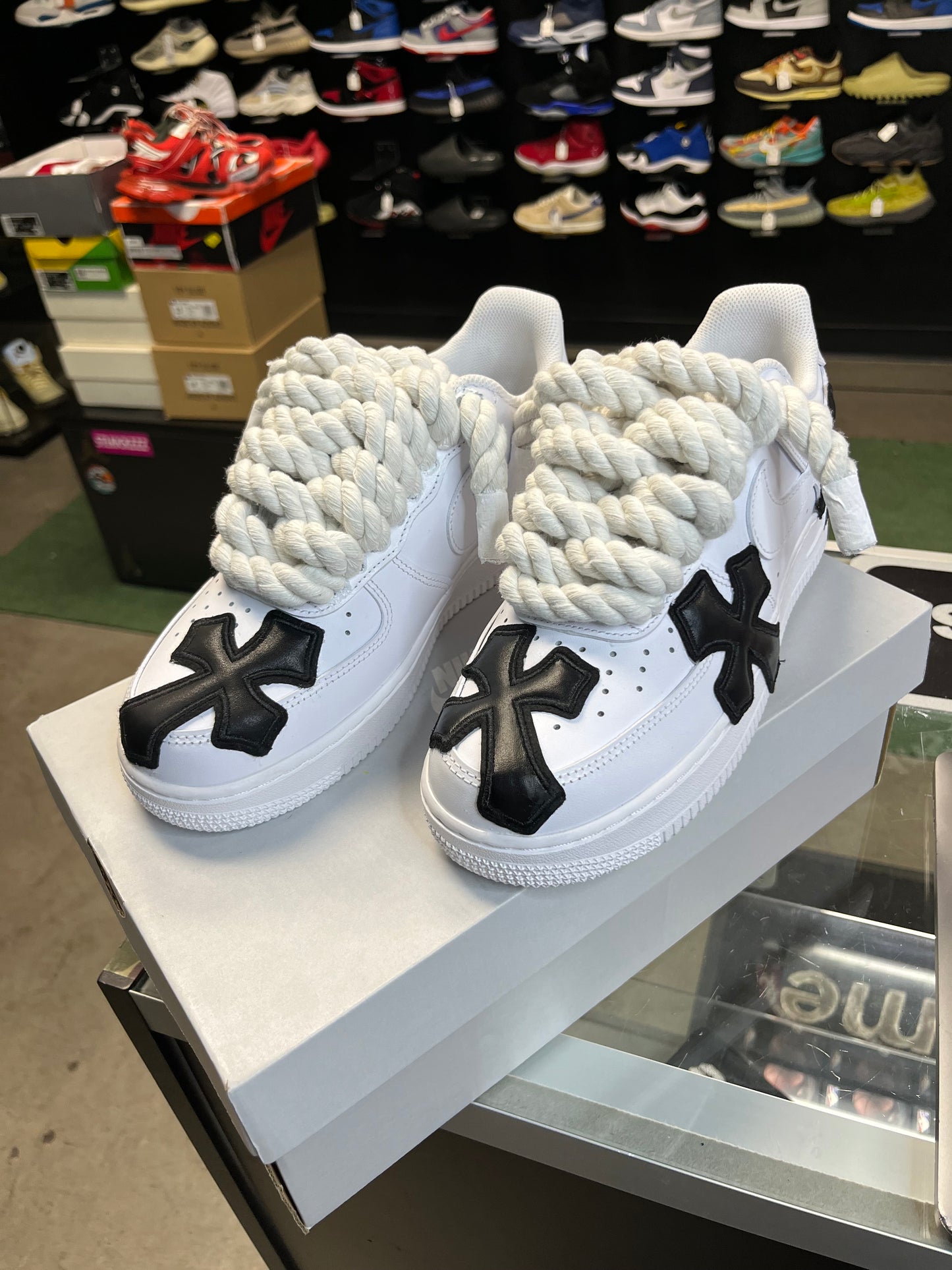 Custom Air Force 1 “Chrome Hearts” Rope Laced