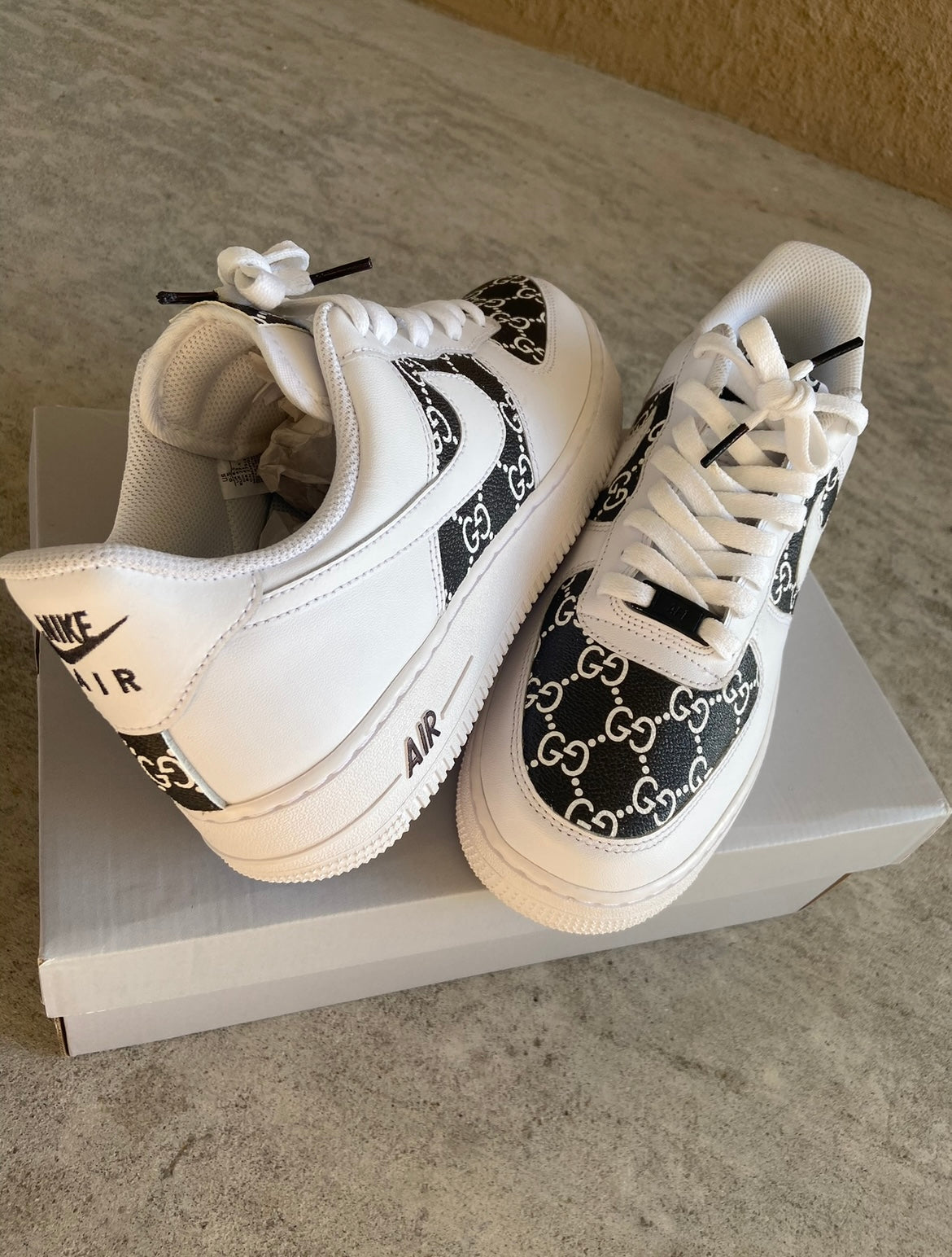 Custom Air Force 1 “White/Black Gucci”