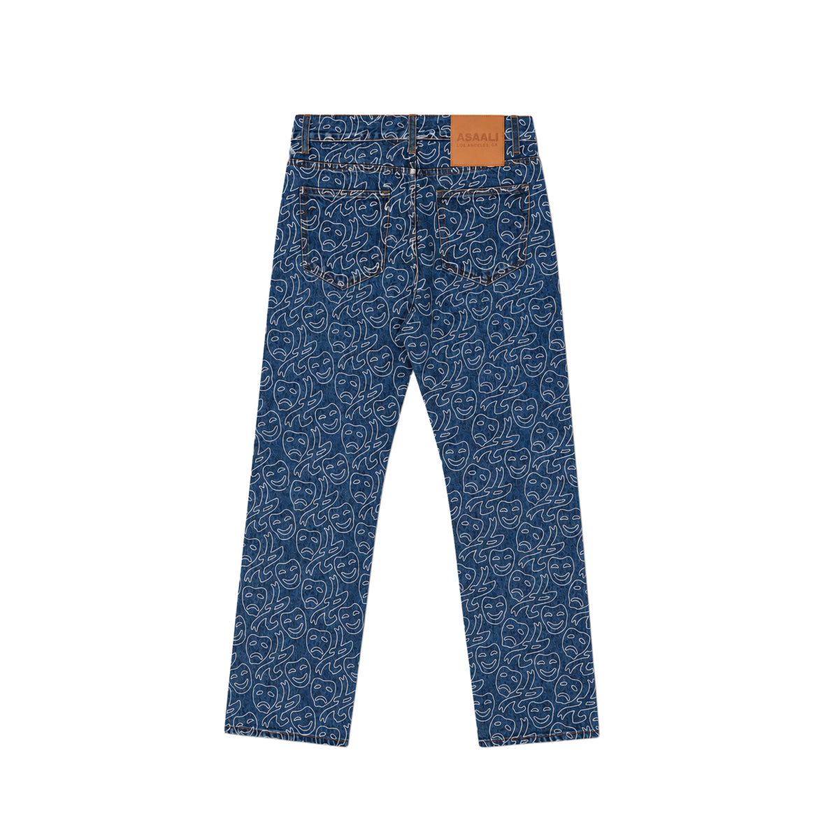Asaali Monogram All Over Print Denim Jeans