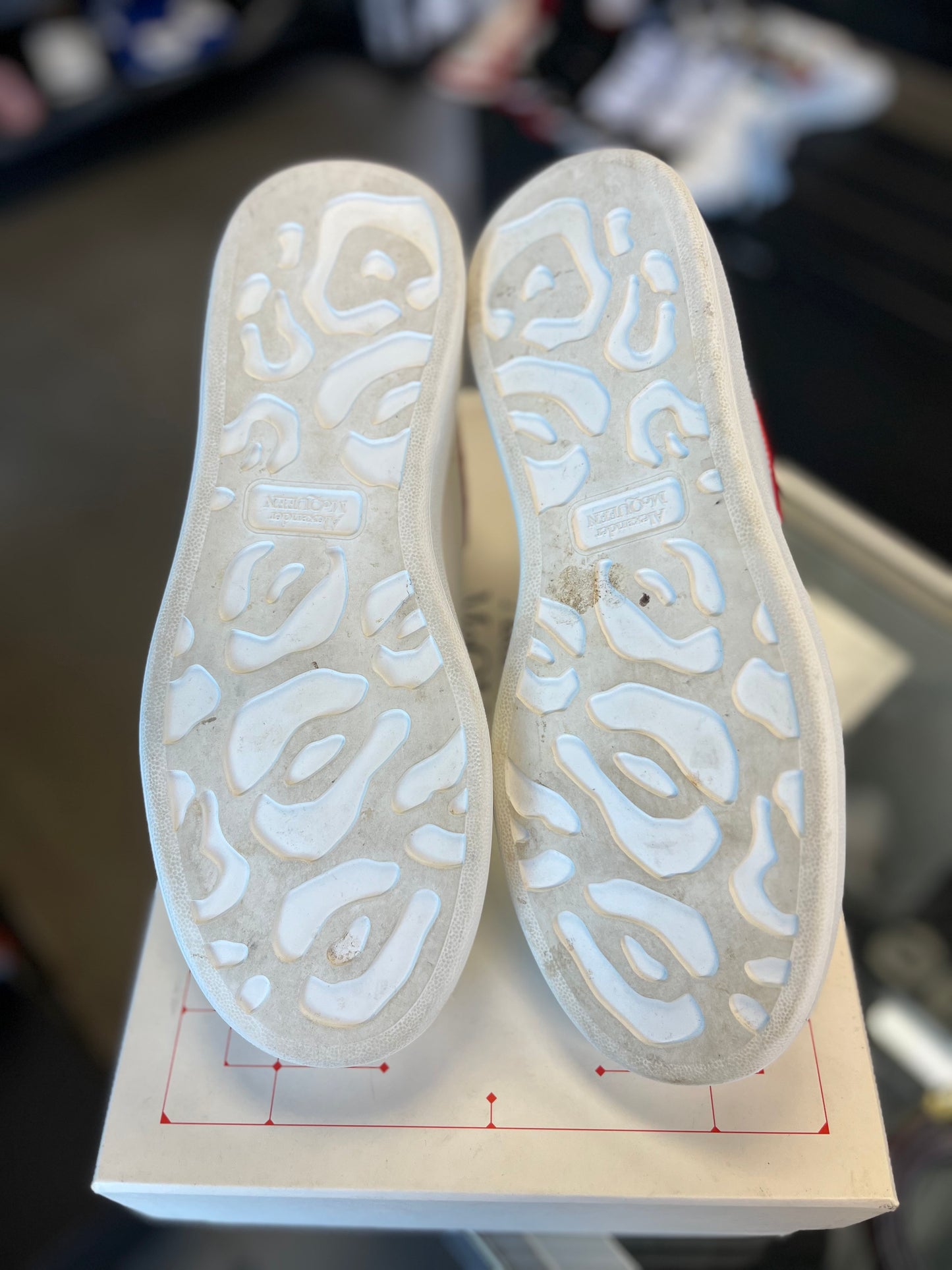 Alexander McQueen “White/Red Snakeskin” Size 42EU