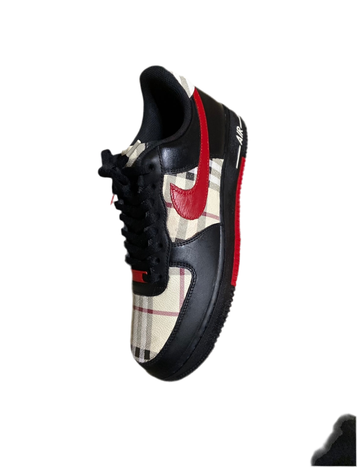 Custom Air Force 1 “Black Burberry”