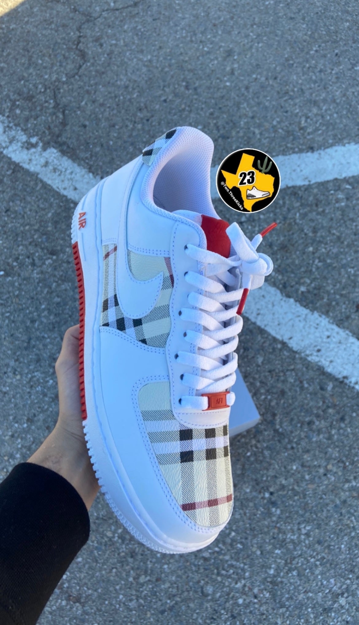 Custom Air Force 1 “White Burberry”