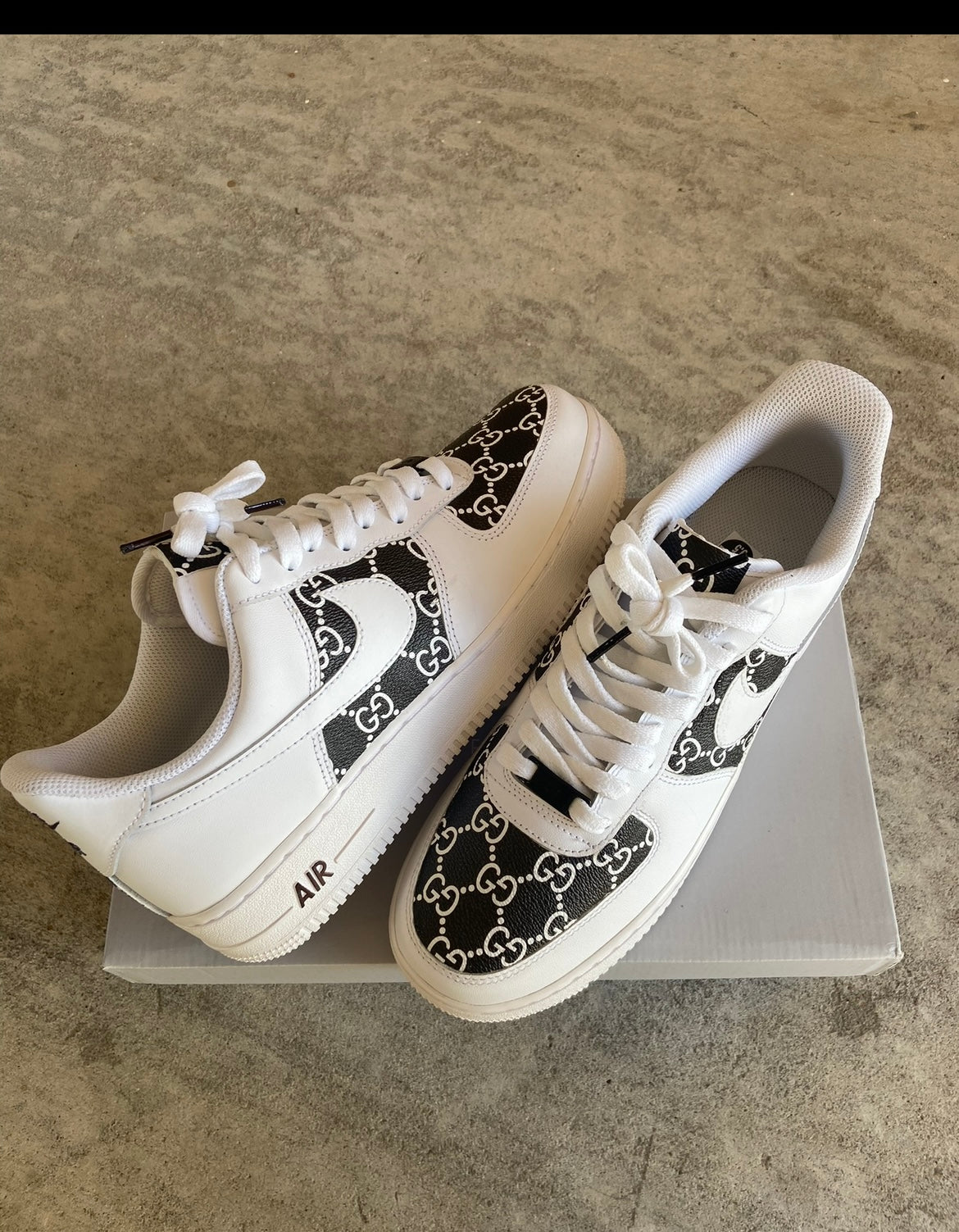 Custom Air Force 1 “White/Black Gucci”